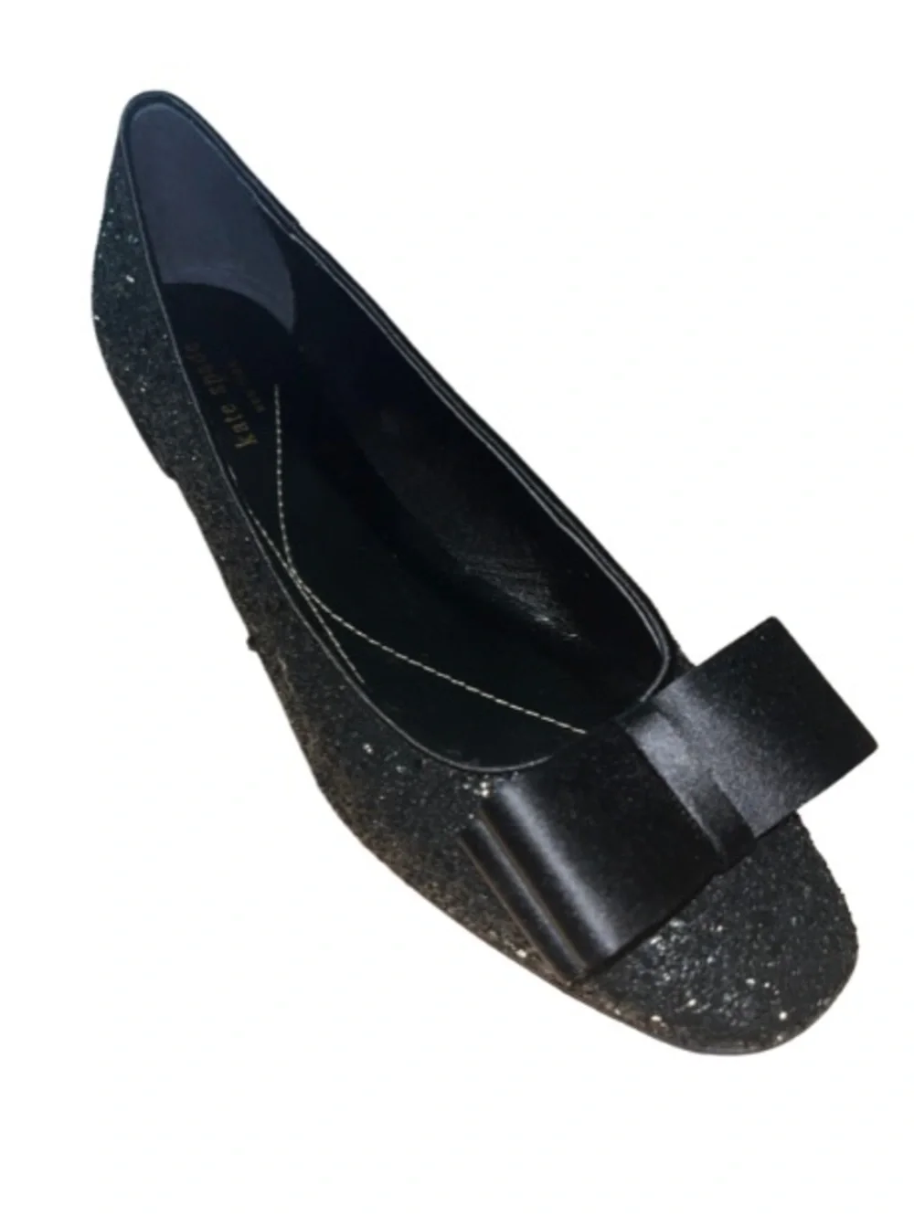 Kate Spade New York Sussex Glitter Bow Ballet Flats - Black Size 8.5B